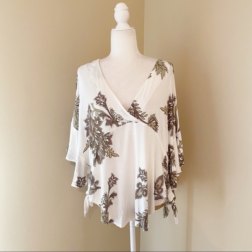 Free People Maui Wowie Side Tie Ivory Top - XS